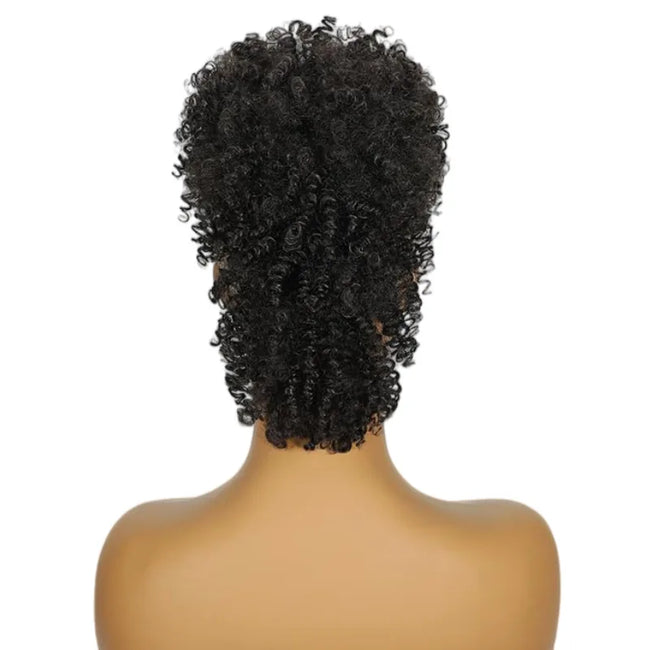 Synthetic Short African Curly Mohawk with Bangs Wig