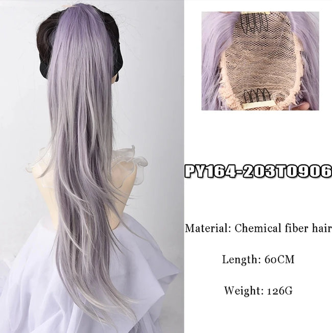 Short Ponytail Synthetic Curly Clip In Hair Extensions