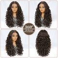 Synthetic Curly Lace Frontal Wigs With Bangs