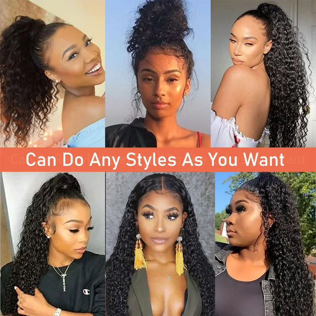 Deep Water Wave Human Hair Wig With Invisible Strap