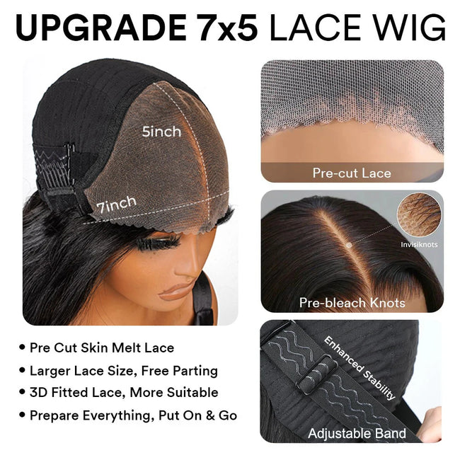 Pre-Styled Layered Ombre Brown Human Hair Wig