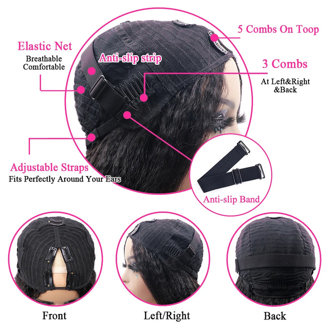 V Part Wig Human Hair Wig