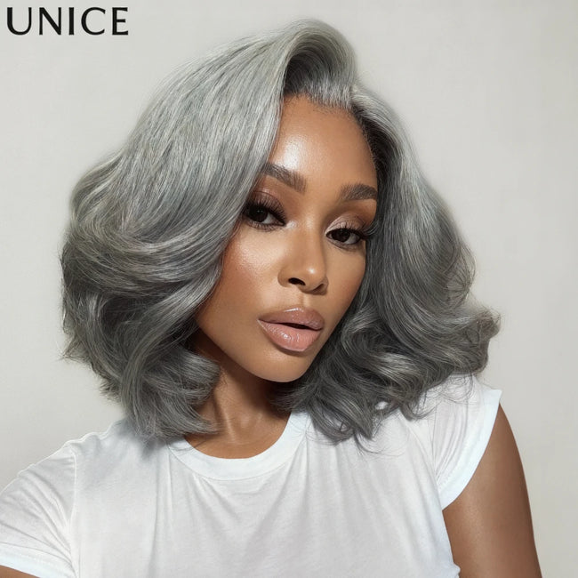 UNICE Layered Blowout Salt & Pepper Wig