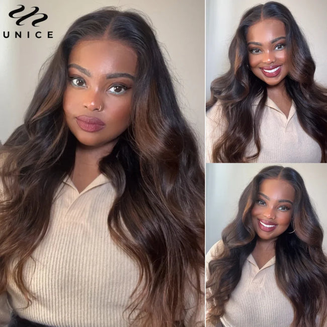 UNice Chestnut Brown Ombre Body Wave Bundles