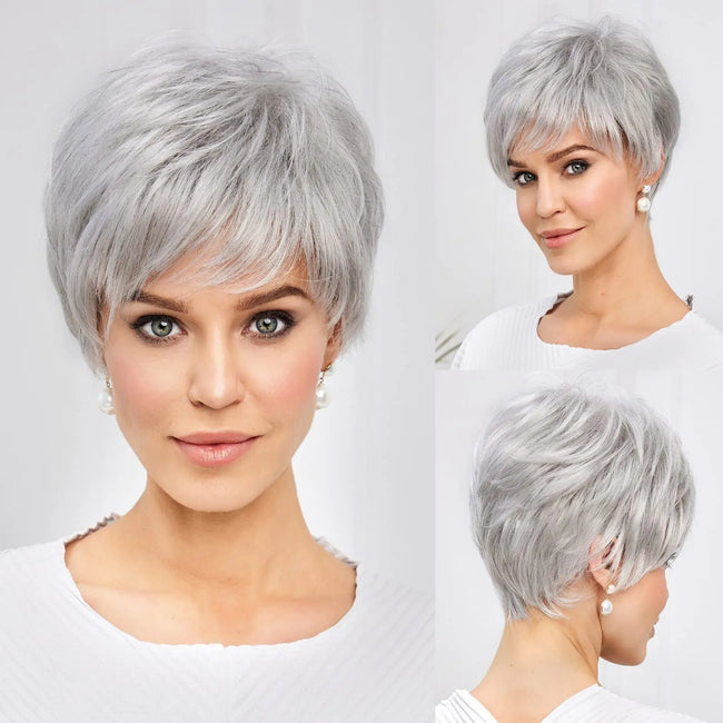 White Silver Gray Kanekalon Human Hairs