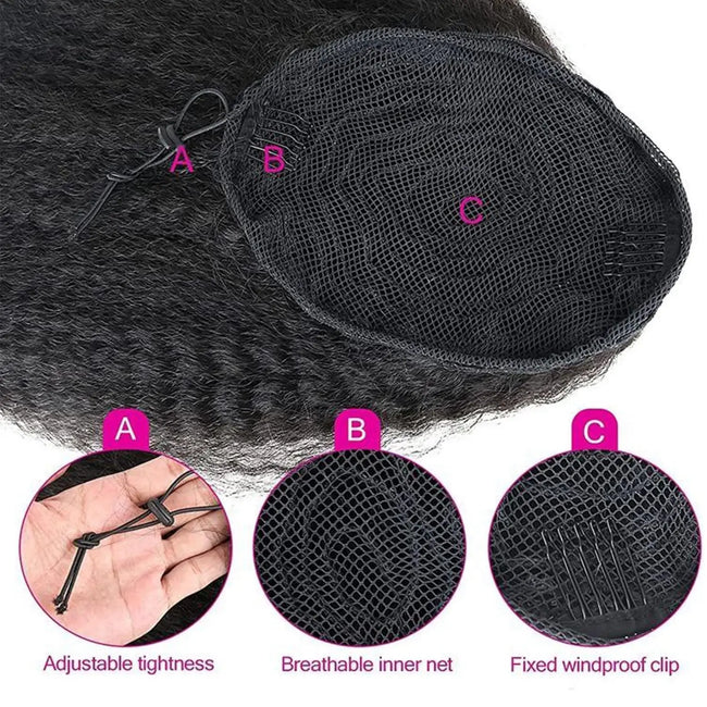 Curly Human Hair Drawstring Ponytail Extension