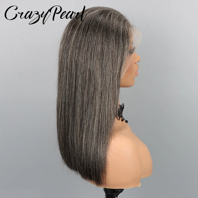 Salt and Pepper Human Hair Wig