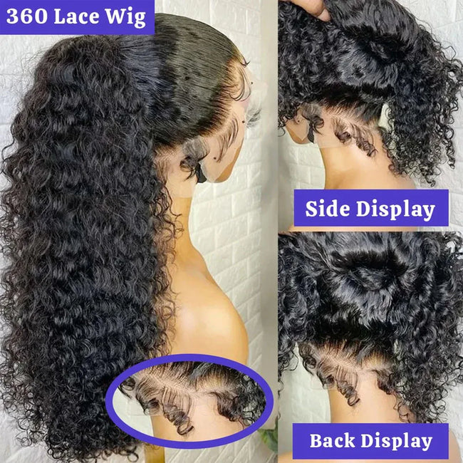 Deep Water Wave Human Hair Wig With Invisible Strap