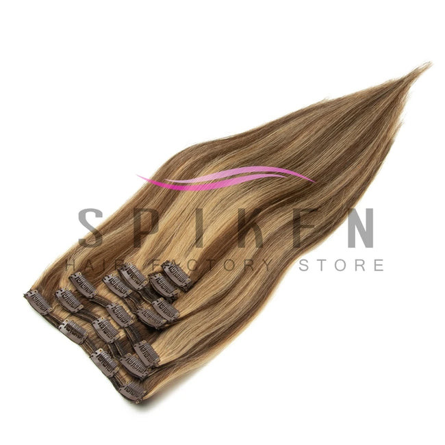 Burgundy Brazilian Remy Straight Hair Clip Hair Extensions