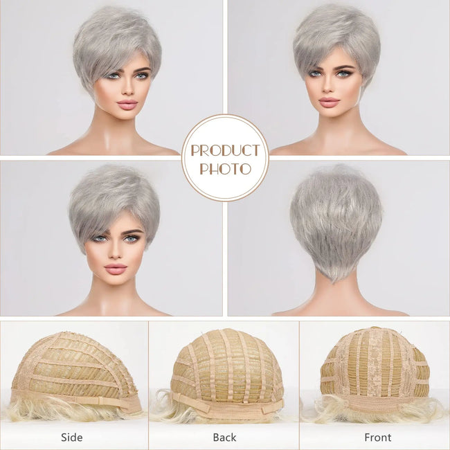 White Silver Gray Kanekalon Human Hairs