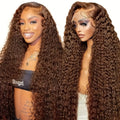 Chocolate Brown Curly Human Hair Wig