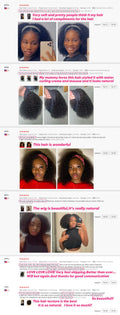 Afro Kinky Curly Human Hair Headband Wig