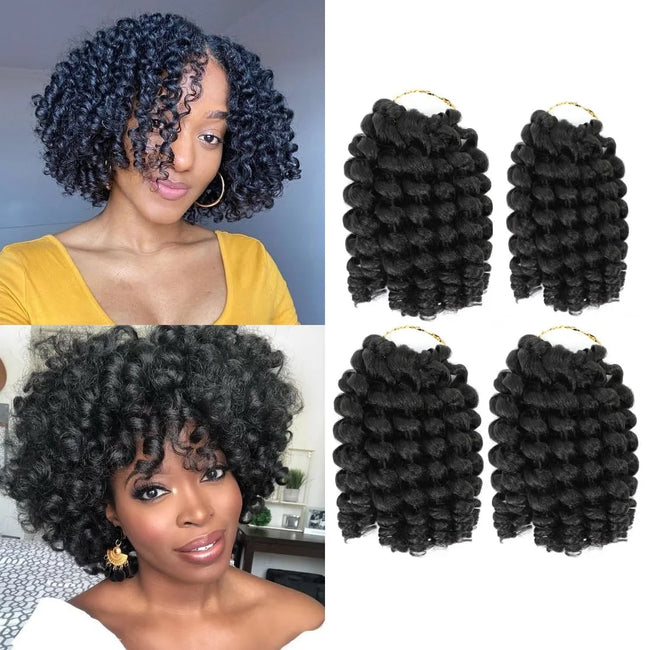 Curly Jumpy Wand Curl Jamaican Bounce Synthetic Braiding Hair Extensions