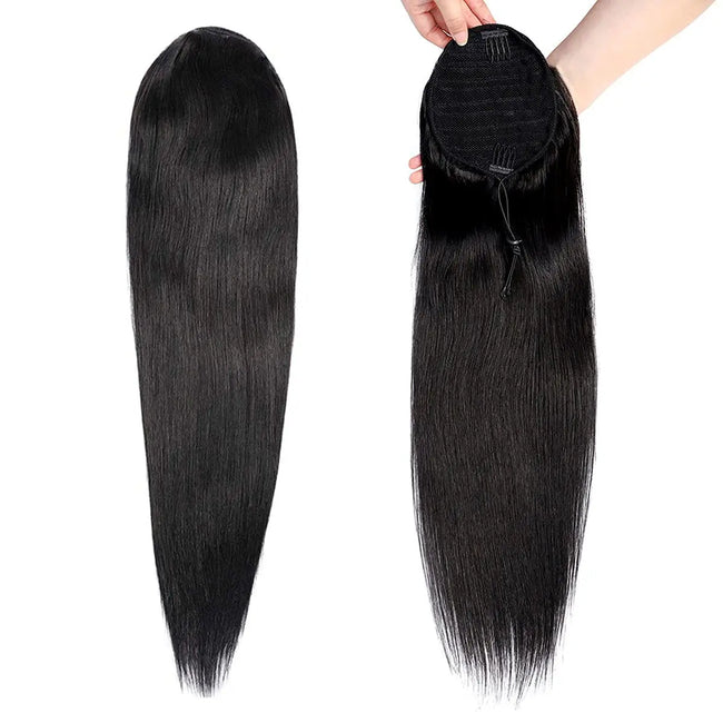 Curly Human Hair Drawstring Ponytail Extension