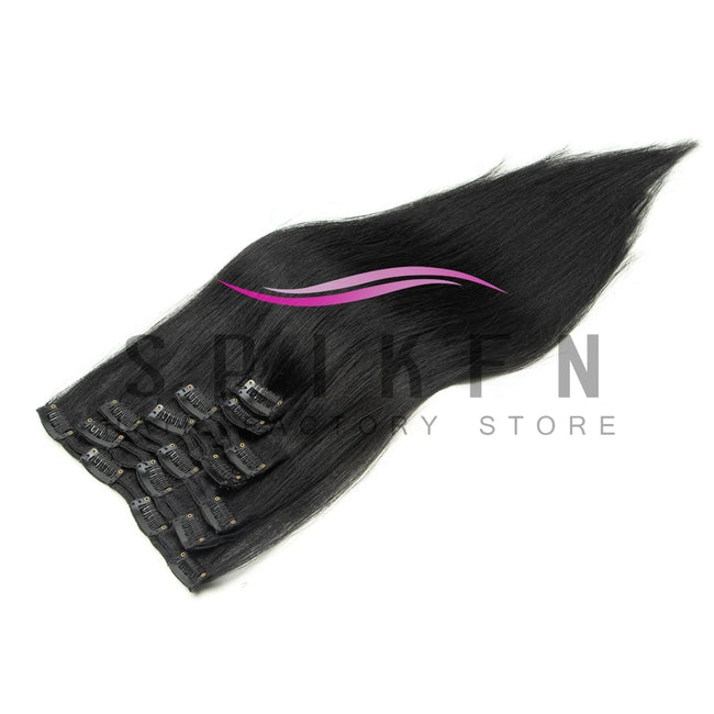 Burgundy Brazilian Remy Straight Hair Clip Hair Extensions