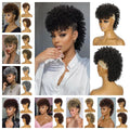 Synthetic Short African Curly Mohawk with Bangs Wig