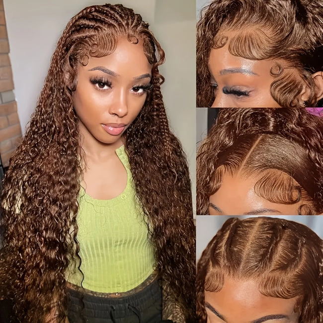 Chocolate Brown Curly Human Hair Wig