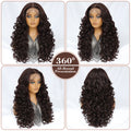 Synthetic Curly Lace Frontal Wigs With Bangs