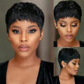 Pixie Cut Human Hair Wig With Bangs