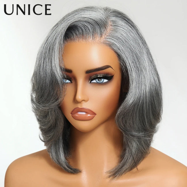 UNICE Layered Blowout Salt & Pepper Wig