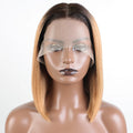Highlight Brown Long Pixie Straight Bob