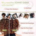 Satin Bonnet With Adjustable Bonne For Sleeping