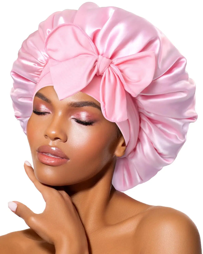 Satin Bonnet With Adjustable Bonne For Sleeping