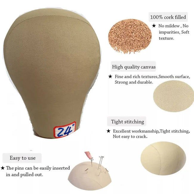 Cork Canvas Mannequin Head