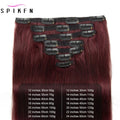 Burgundy Brazilian Remy Straight Hair Clip Hair Extensions