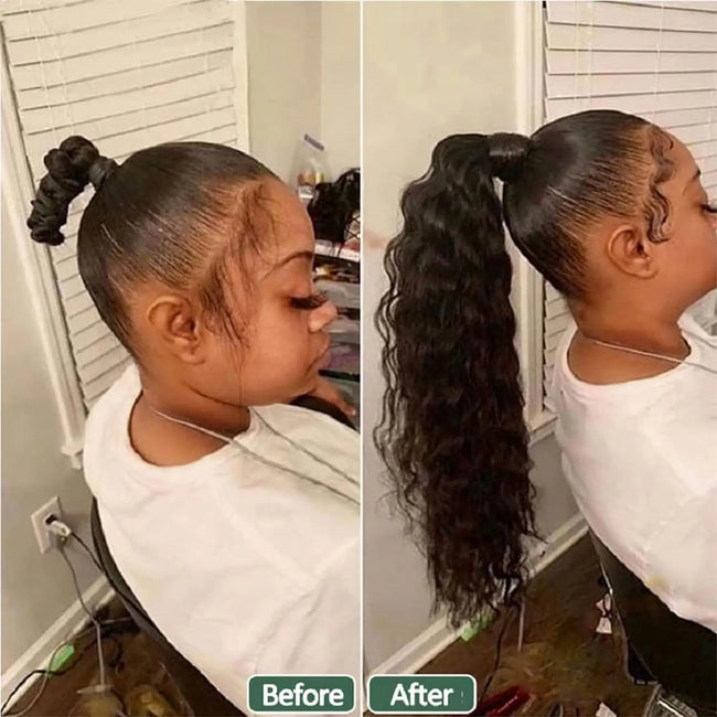Curly Human Hair Drawstring Ponytail Extension