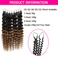 Curly Crochet Hair T1B/30 Ombre Deep Wave Braiding