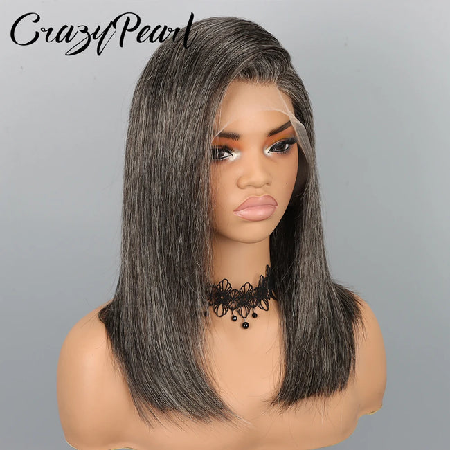 Salt and Pepper Human Hair Wig