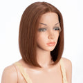 Highlight Brown Long Pixie Straight Bob
