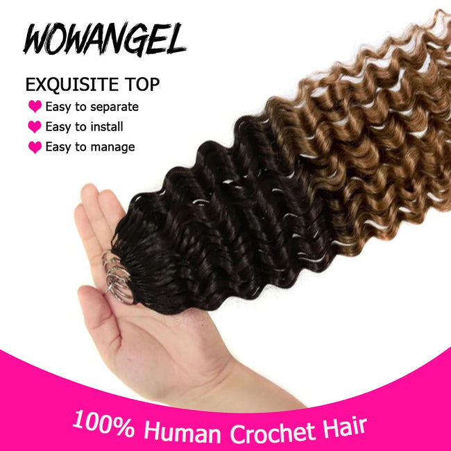 Curly Crochet Hair T1B/30 Ombre Deep Wave Braiding