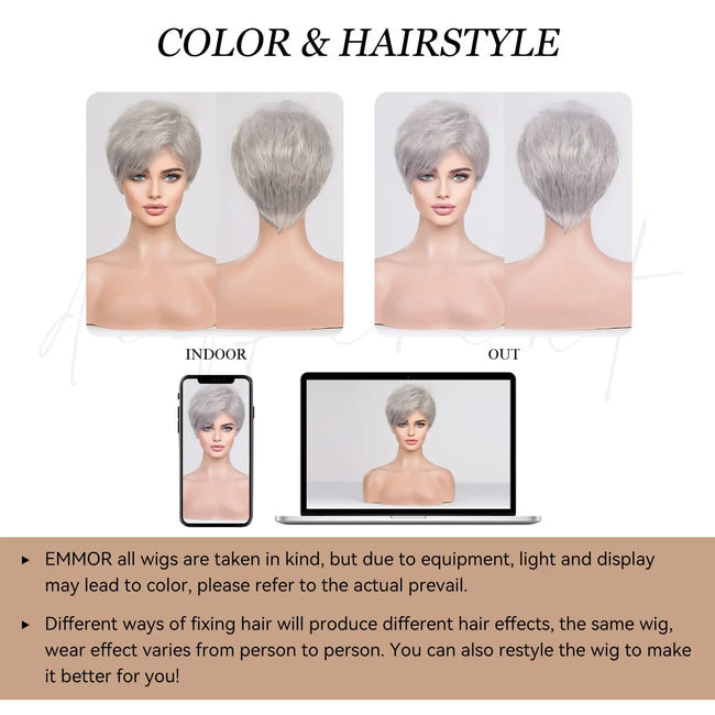 White Silver Gray Kanekalon Human Hairs