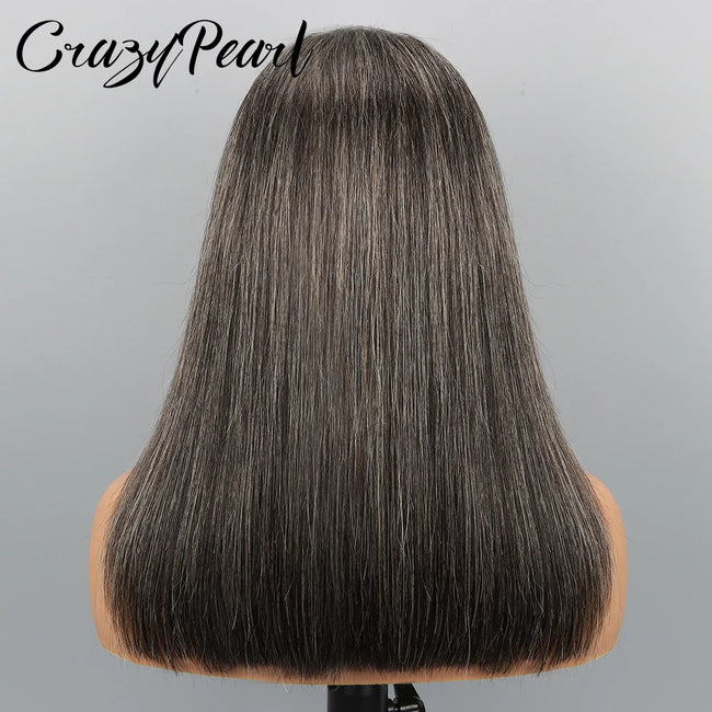 Salt and Pepper Human Hair Wig