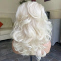 Ombre Silver Grey Synthetic Pre Plucked Wig