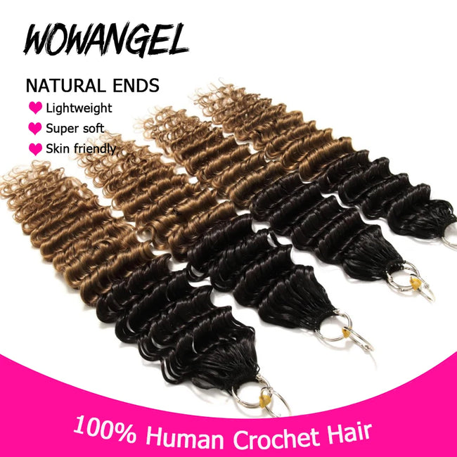Curly Crochet Hair T1B/30 Ombre Deep Wave Braiding