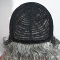 Short Silver Gray Curly Bob 100% Human Hair Wig