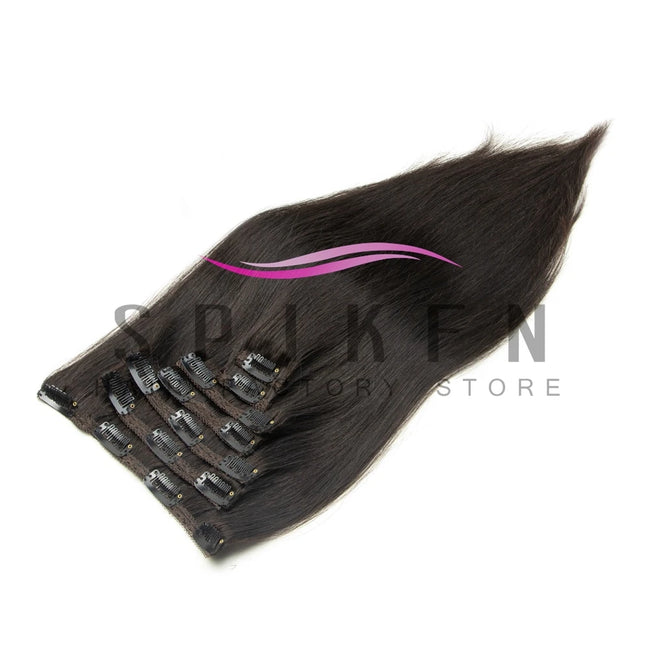 Burgundy Brazilian Remy Straight Hair Clip Hair Extensions
