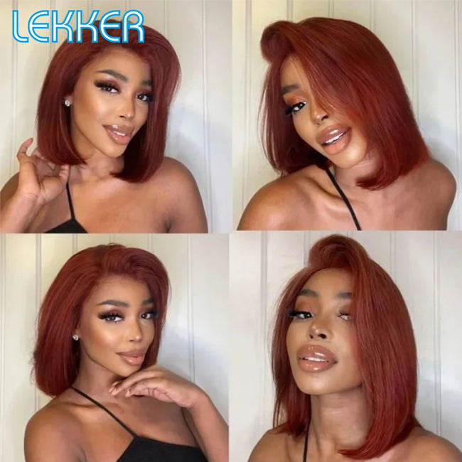 Highlight Brown Long Pixie Straight Bob