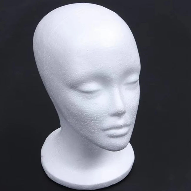 Female Styrofoam Foam Mannequin Manikin Head Model Hat Glasses Display Foam Mannequin Head Model Hat Wig Display Stand Rack