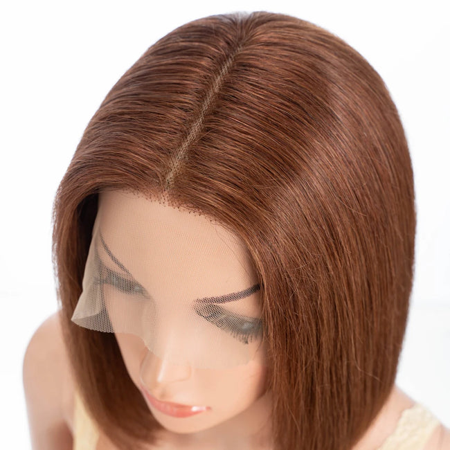 Highlight Brown Long Pixie Straight Bob