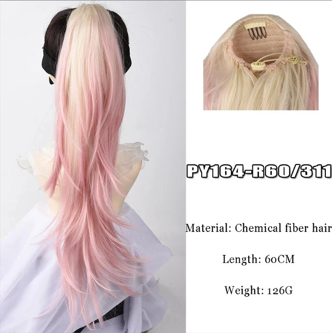 Short Ponytail Synthetic Curly Clip In Hair Extensions