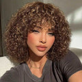 Ombre Water Wave Short Bob Wig With Bangs