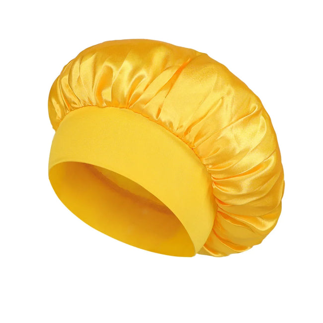 Wide-brimmed Satin Hair Bonnet for Sleeping