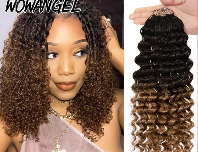 Curly Crochet Hair T1B/30 Ombre Deep Wave Braiding