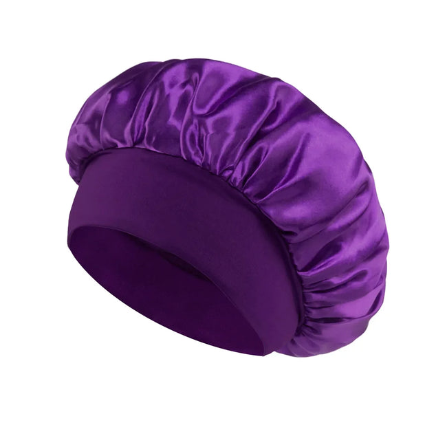 Wide-brimmed Satin Hair Bonnet for Sleeping