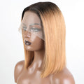 Highlight Brown Long Pixie Straight Bob