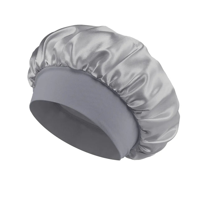 Wide-brimmed Satin Hair Bonnet for Sleeping